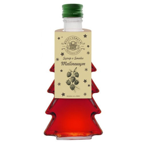 Syrop o smaku malina – butelka choinka 250 ml, wzór gładka (składnik zestawu)
