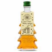 Syrop o smaku miód z cytryną – butelka choinka 250 ml, wzór Wesołych Świąt (składnik zestawu)