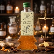 Syrop o smaku imbirowym w szklanej butelce choince 250 ml w gwiazdki – apteka świece