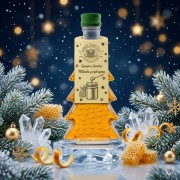 Syrop o smaku miodu z cytryną w szklanej butelce choince 250 ml w serca – lodowe kryształy