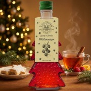 Syrop o smaku malinowym w szklanej butelce choince 250 ml w gwiazdki – herbata świąteczna